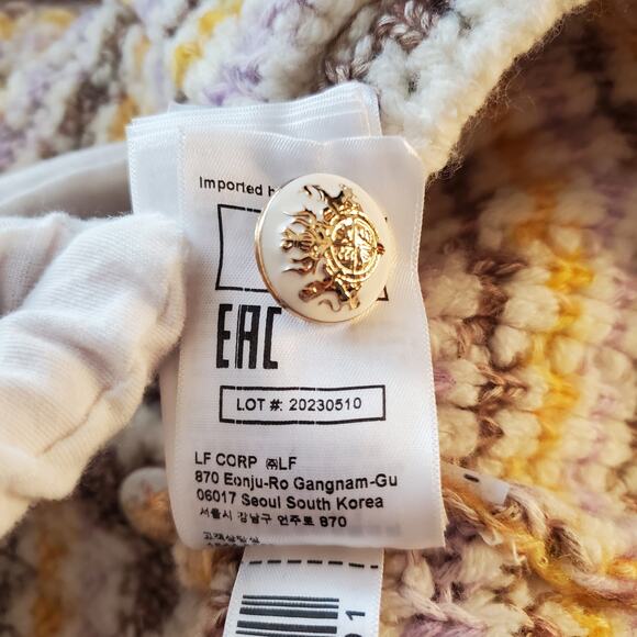 BA&SH Bill Button Front Tweed Knit Lady Cardigan Sweater Yellow Size Large New - Picture 9 of 12